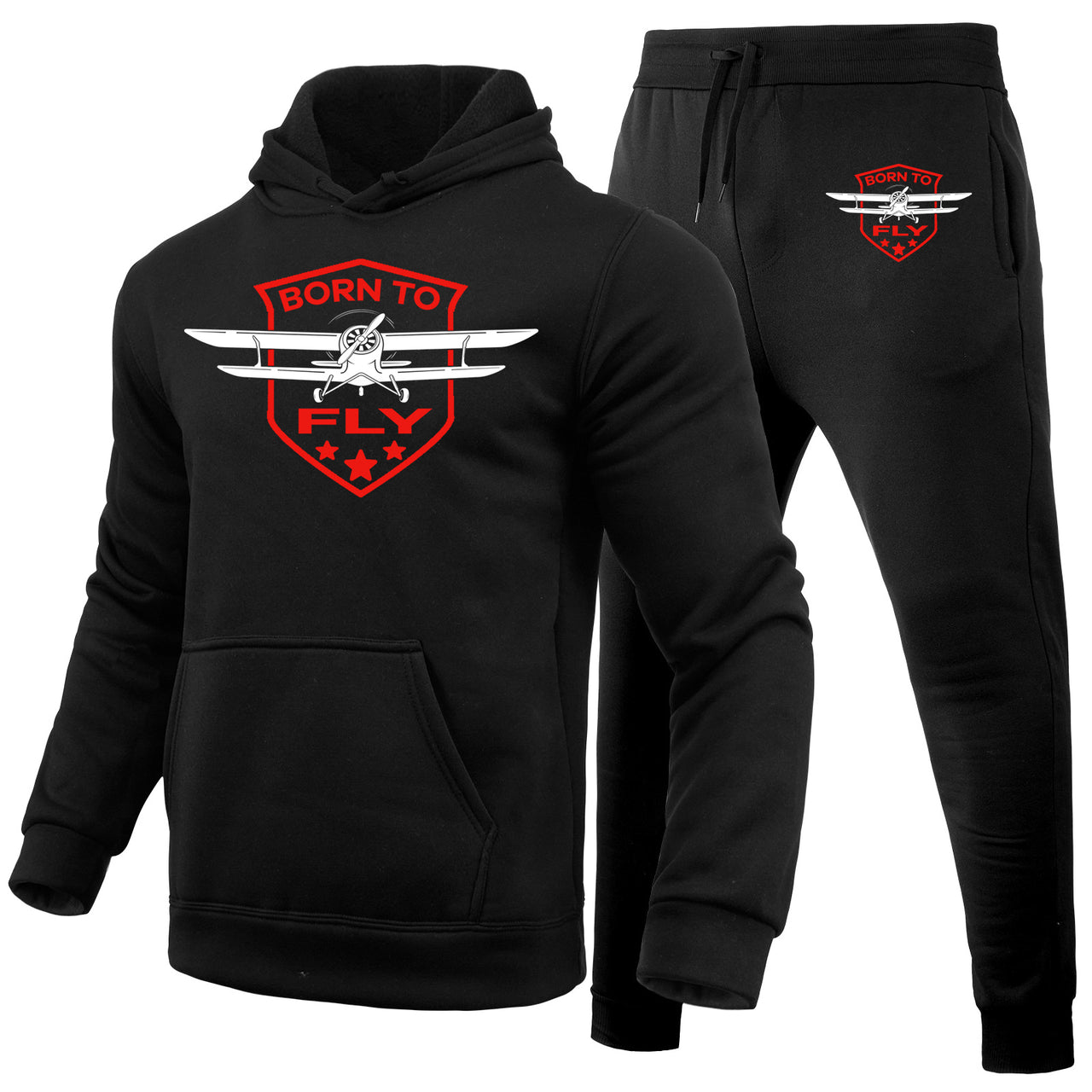 Born To Fly Designed Designed Hoodies & Sweatpants Set