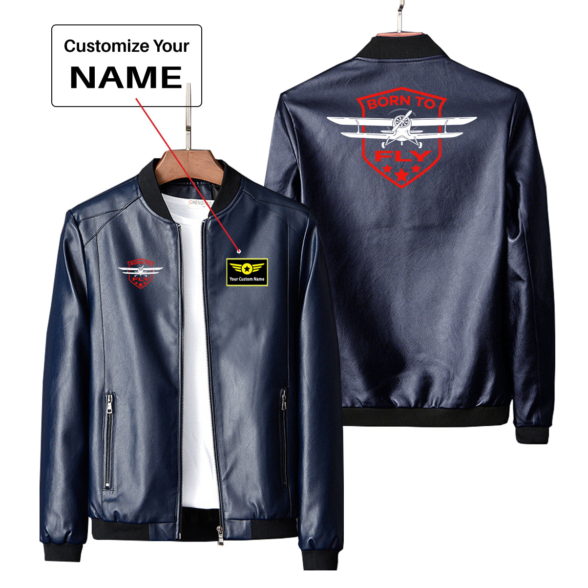 Born To Fly Designed Designed PU Leather Jackets