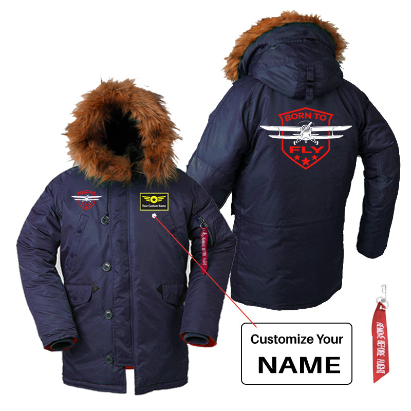 Born To Fly Designed Designed Parka Bomber Jackets