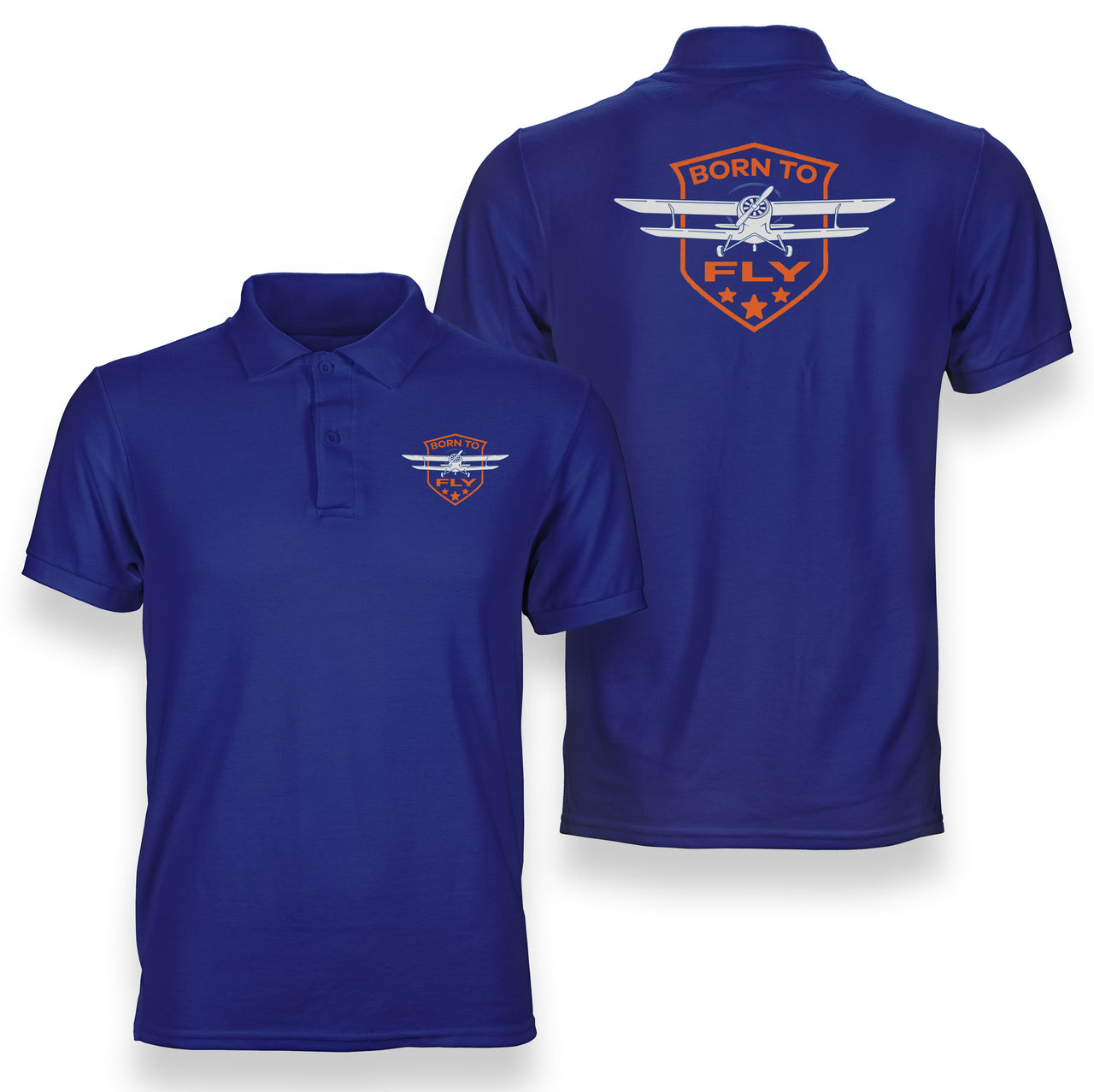 Born To Fly Designed Designed Double Side Polo T-Shirts
