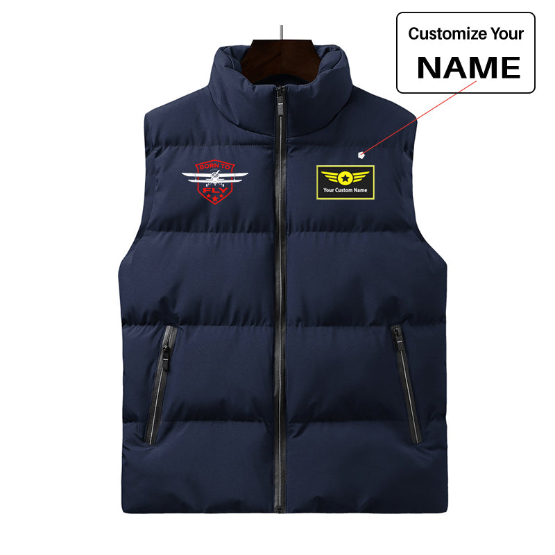 Born To Fly Designed Designed Puffy Vests