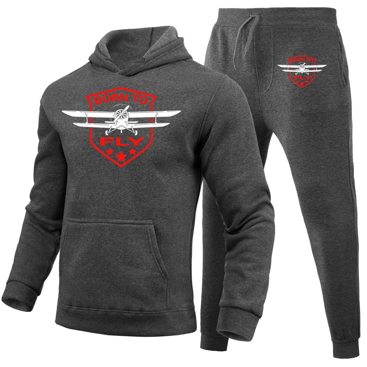 Born To Fly Designed Designed Hoodies & Sweatpants Set
