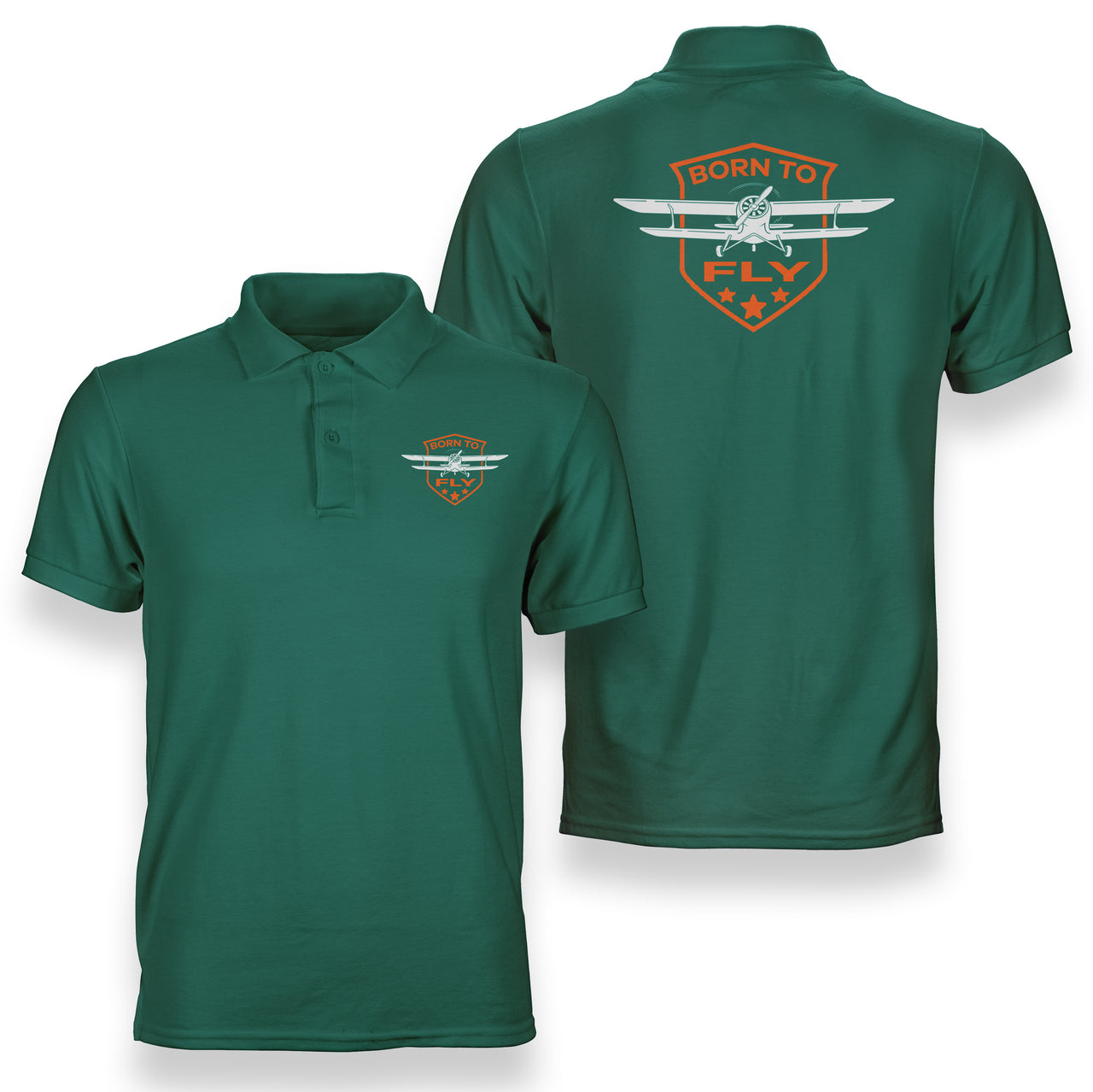 Born To Fly Designed Designed Double Side Polo T-Shirts