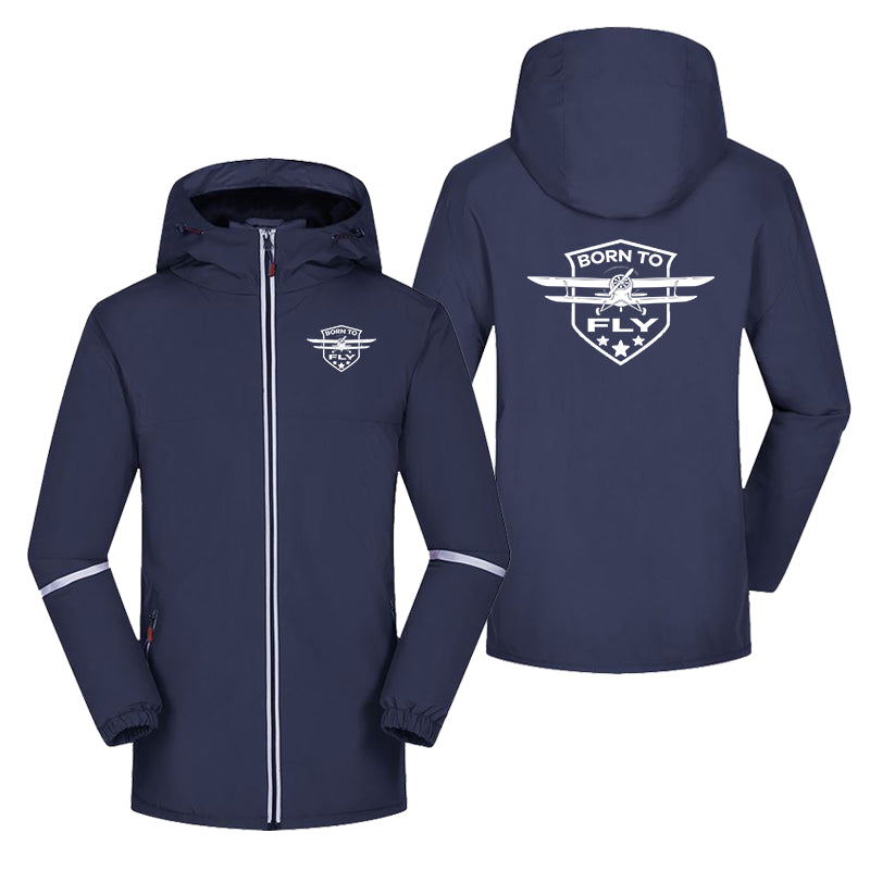Born To Fly Designed Designed Rain Coats & Jackets