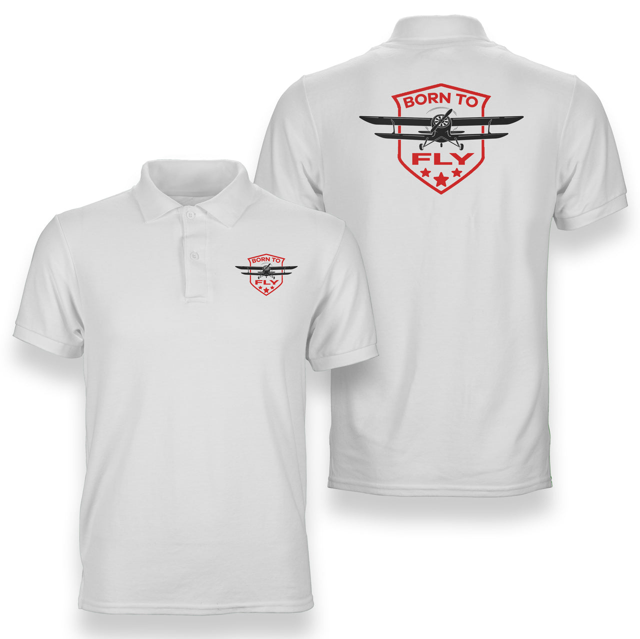 Born To Fly Designed Designed Double Side Polo T-Shirts