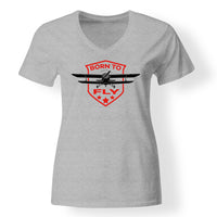 Thumbnail for Born To Fly  Designed V-Neck T-Shirts