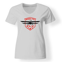 Thumbnail for Born To Fly  Designed V-Neck T-Shirts