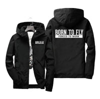 Thumbnail for Born To Fly Forced To Work Designed Windbreaker Jackets