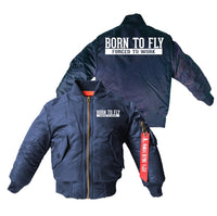 Thumbnail for Born To Fly Forced To Work Designed Designed Children Bomber Jackets