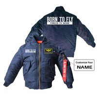 Thumbnail for Born To Fly Forced To Work Designed Designed Children Bomber Jackets