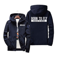 Thumbnail for Born To Fly Forced To Work Designed Windbreaker Jackets
