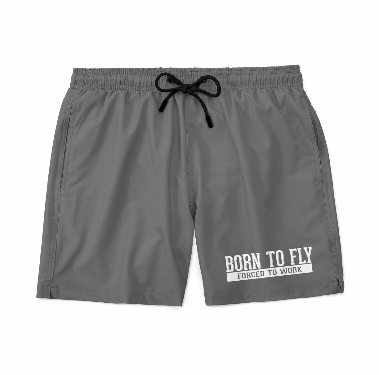 Born To Fly Forced To Work Designed Swim Trunks & Shorts