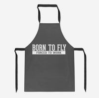 Thumbnail for Born To Fly Forced To Work Designed Kitchen Aprons