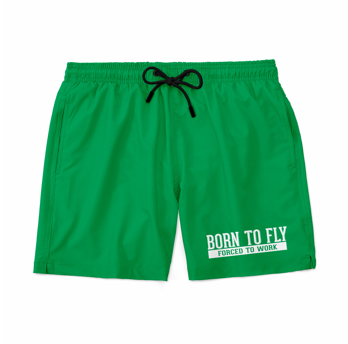 Born To Fly Forced To Work Designed Swim Trunks & Shorts