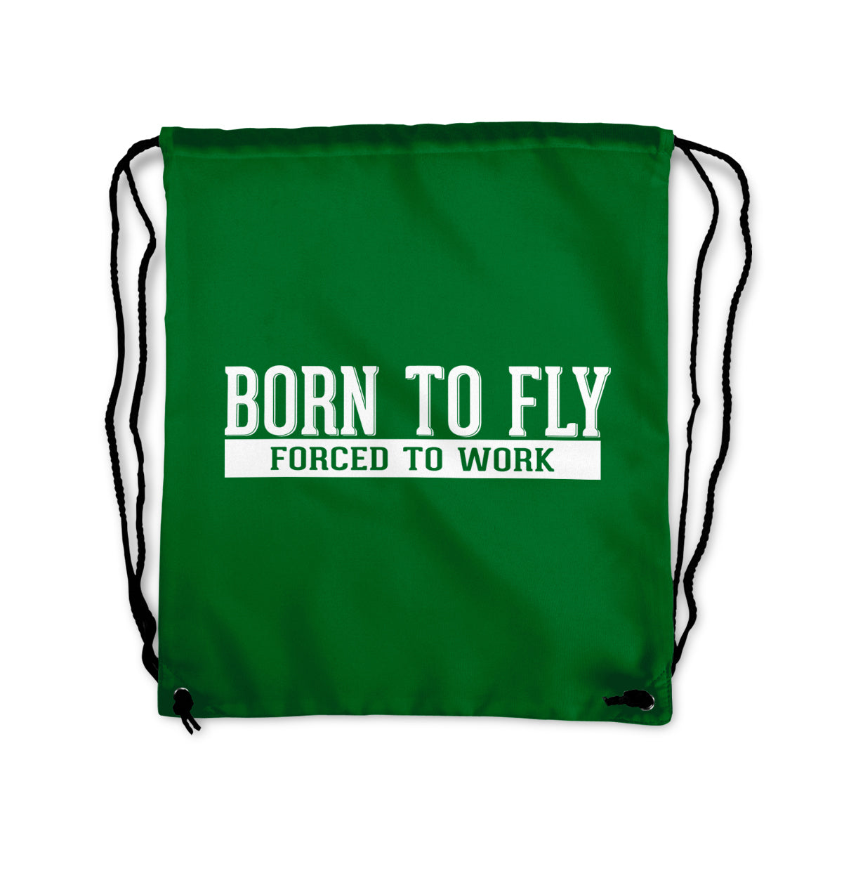Born To Fly Forced To Work Designed Drawstring Bags