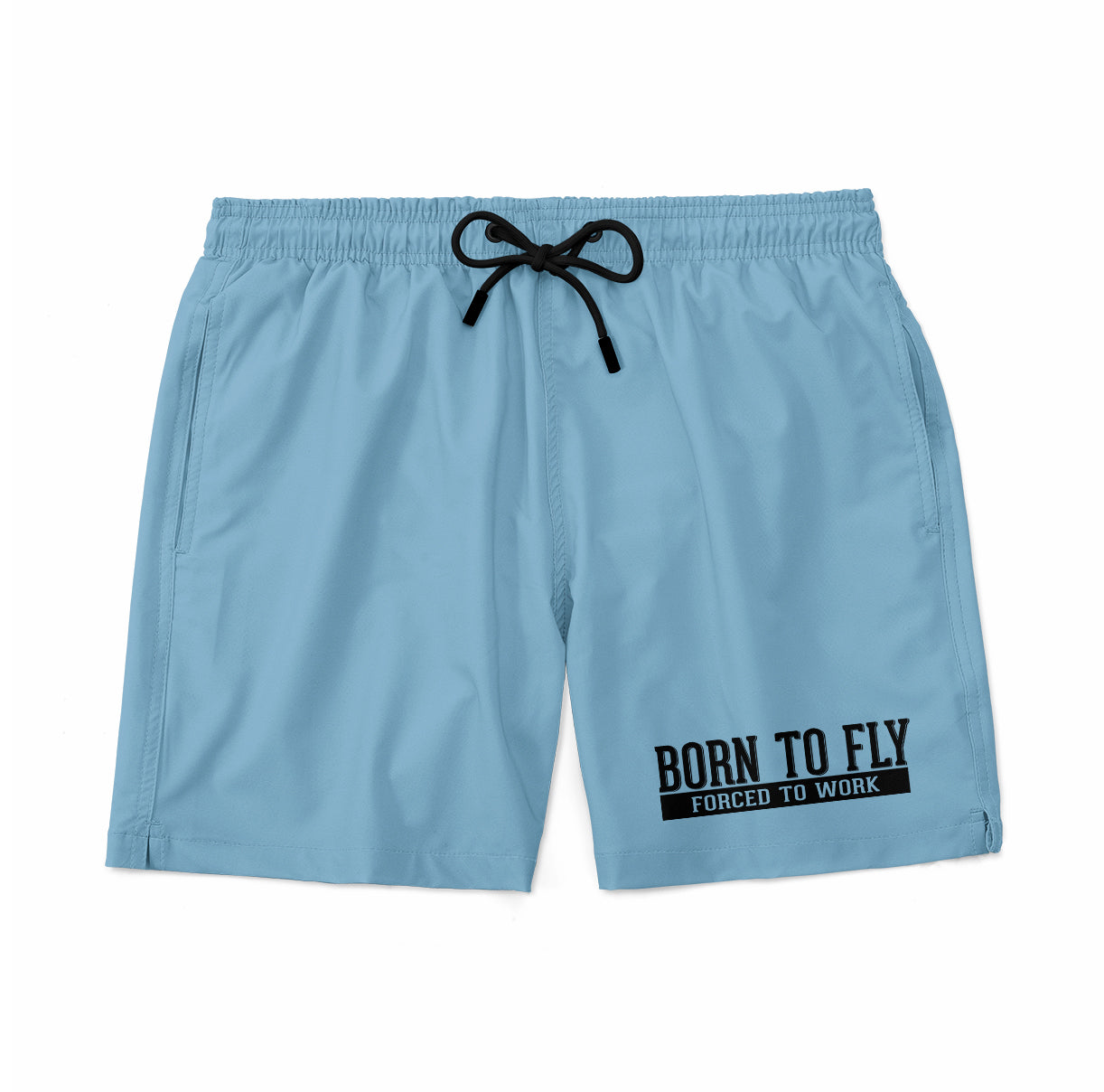 Born To Fly Forced To Work Designed Swim Trunks & Shorts