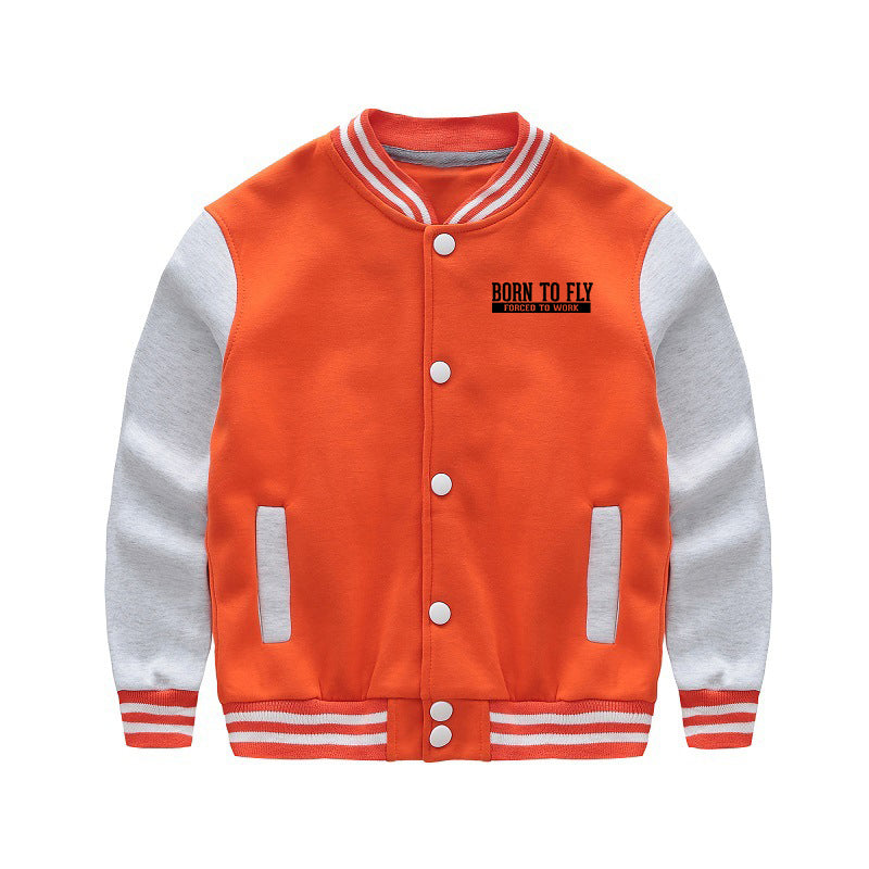 Born To Fly Forced To Work Designed "CHILDREN" Baseball Jackets