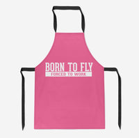 Thumbnail for Born To Fly Forced To Work Designed Kitchen Aprons