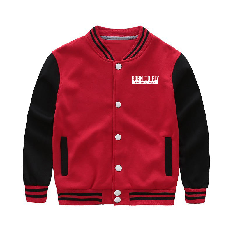 Born To Fly Forced To Work Designed "CHILDREN" Baseball Jackets
