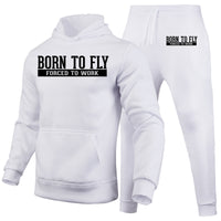 Thumbnail for Born To Fly Forced To Work Designed Hoodies & Sweatpants Set