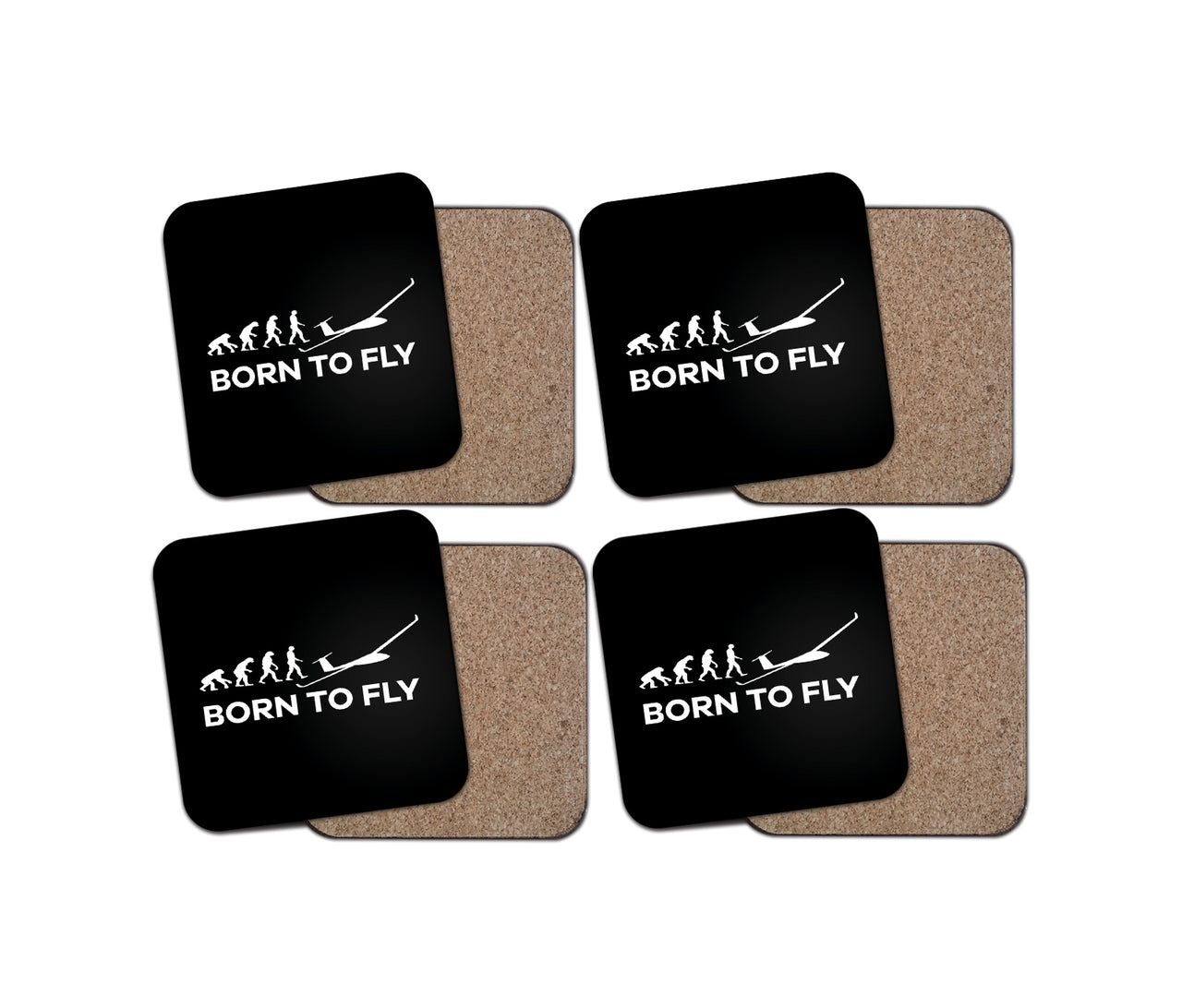 Born To Fly Glider Designed Coasters