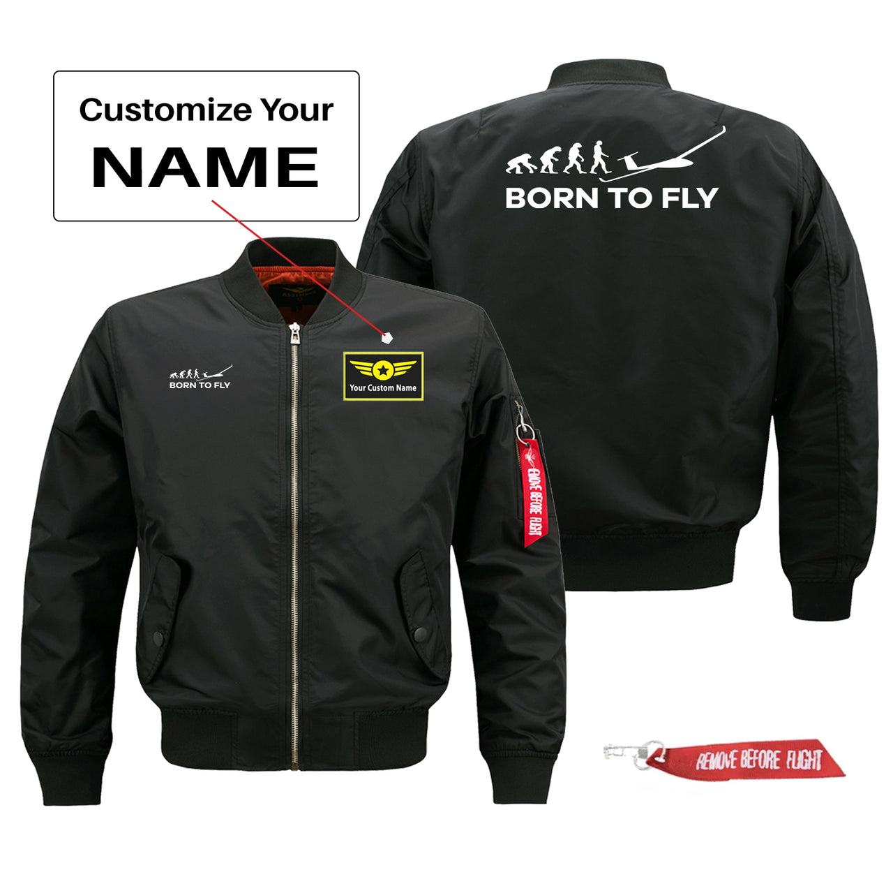 Born To Fly Glider Designed Pilot Jackets (Customizable)