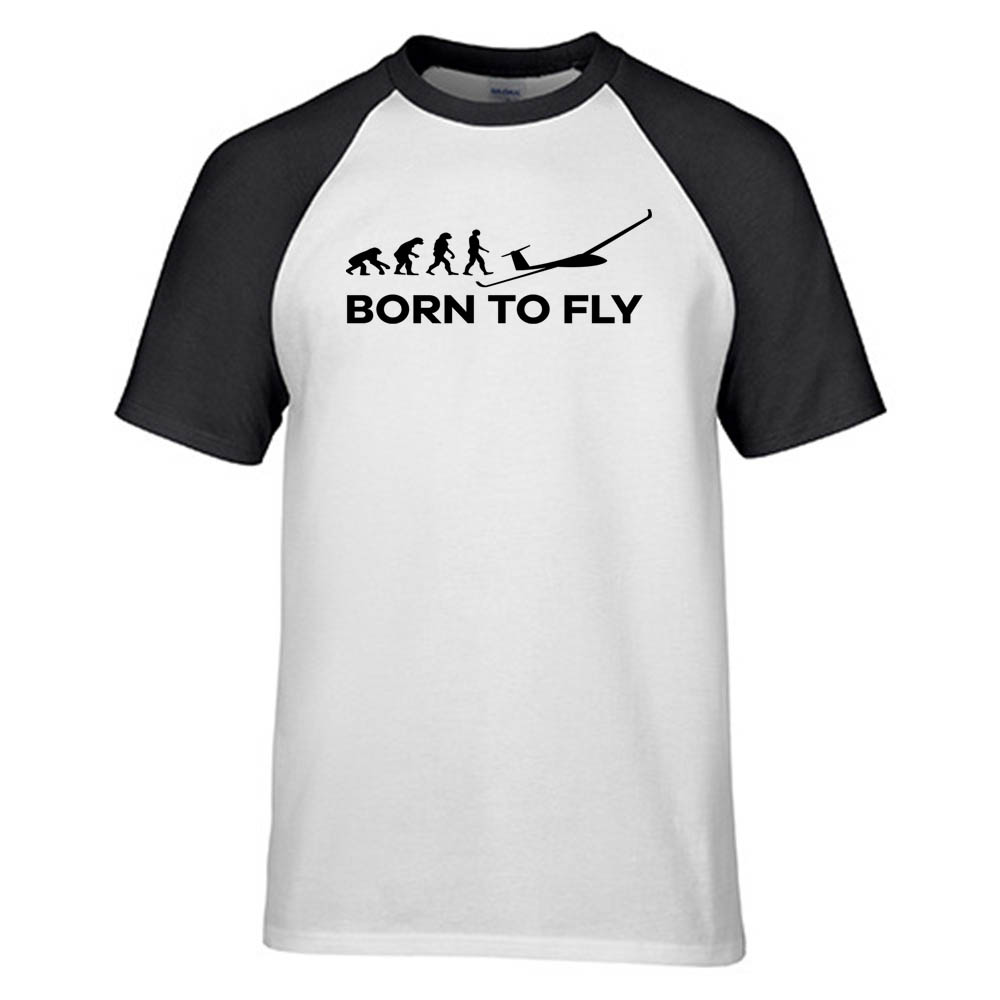 Born To Fly Glider Designed Raglan T-Shirts