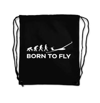 Thumbnail for Born To Fly Glider Designed Drawstring Bags