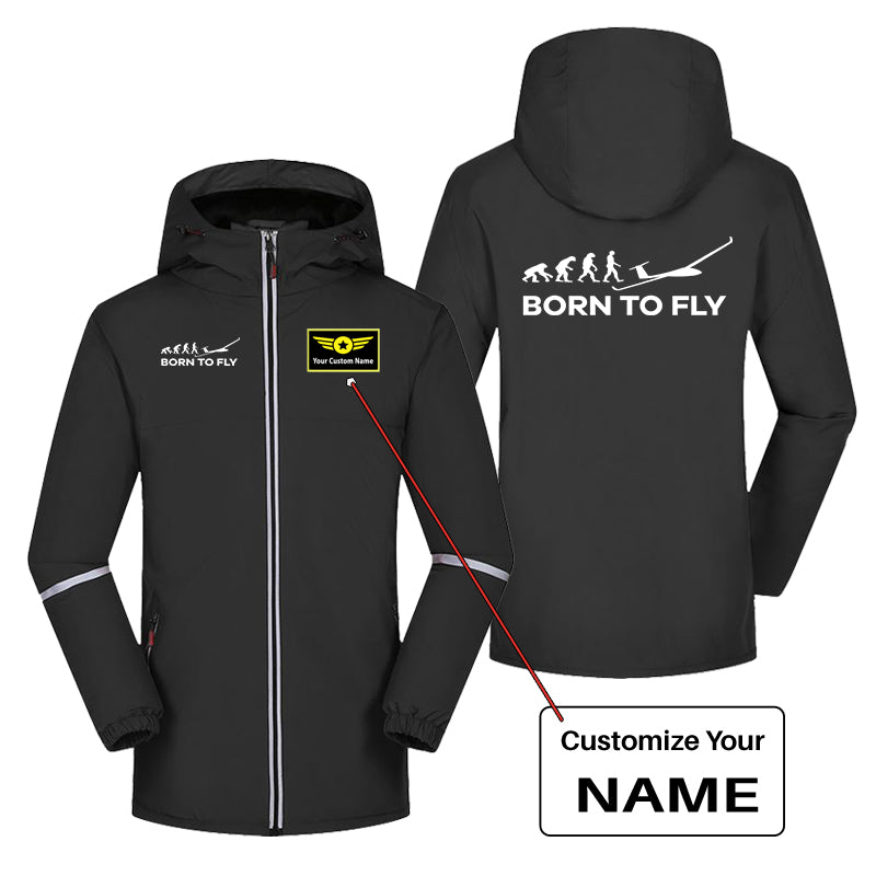 Born To Fly Glider Designed Rain Coats & Jackets