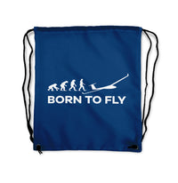 Thumbnail for Born To Fly Glider Designed Drawstring Bags