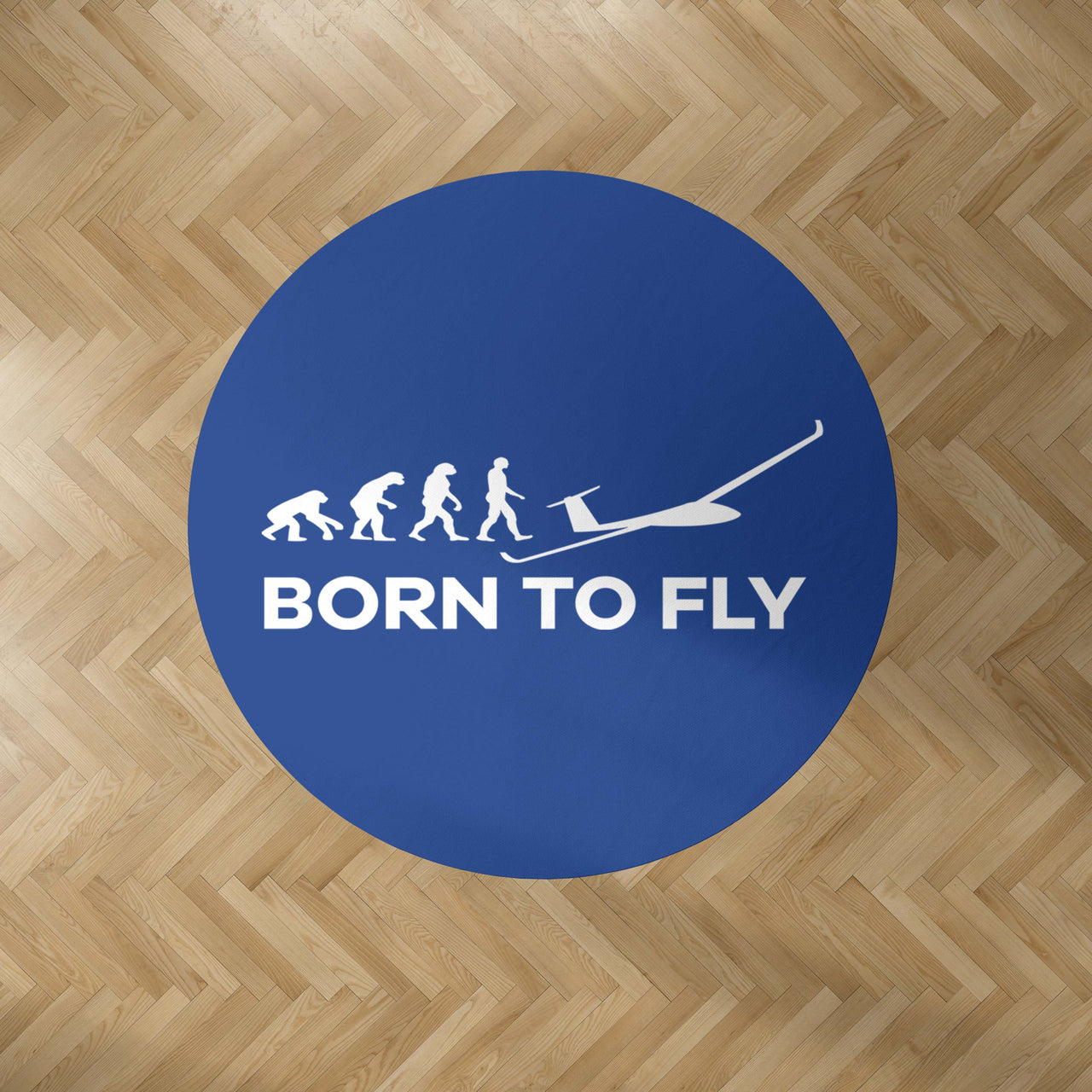 Born To Fly Glider Designed Carpet & Floor Mats (Round)
