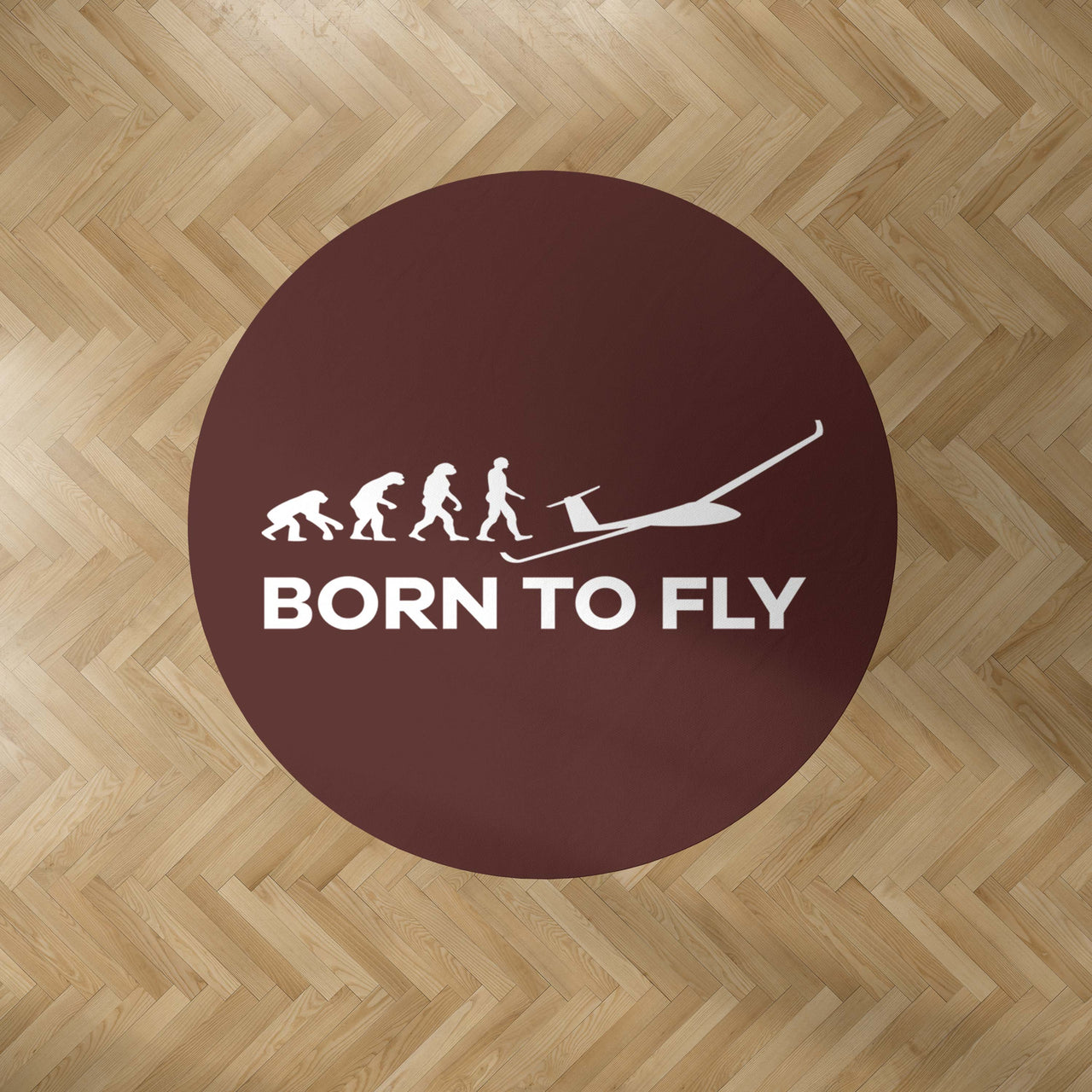 Born To Fly Glider Designed Carpet & Floor Mats (Round)