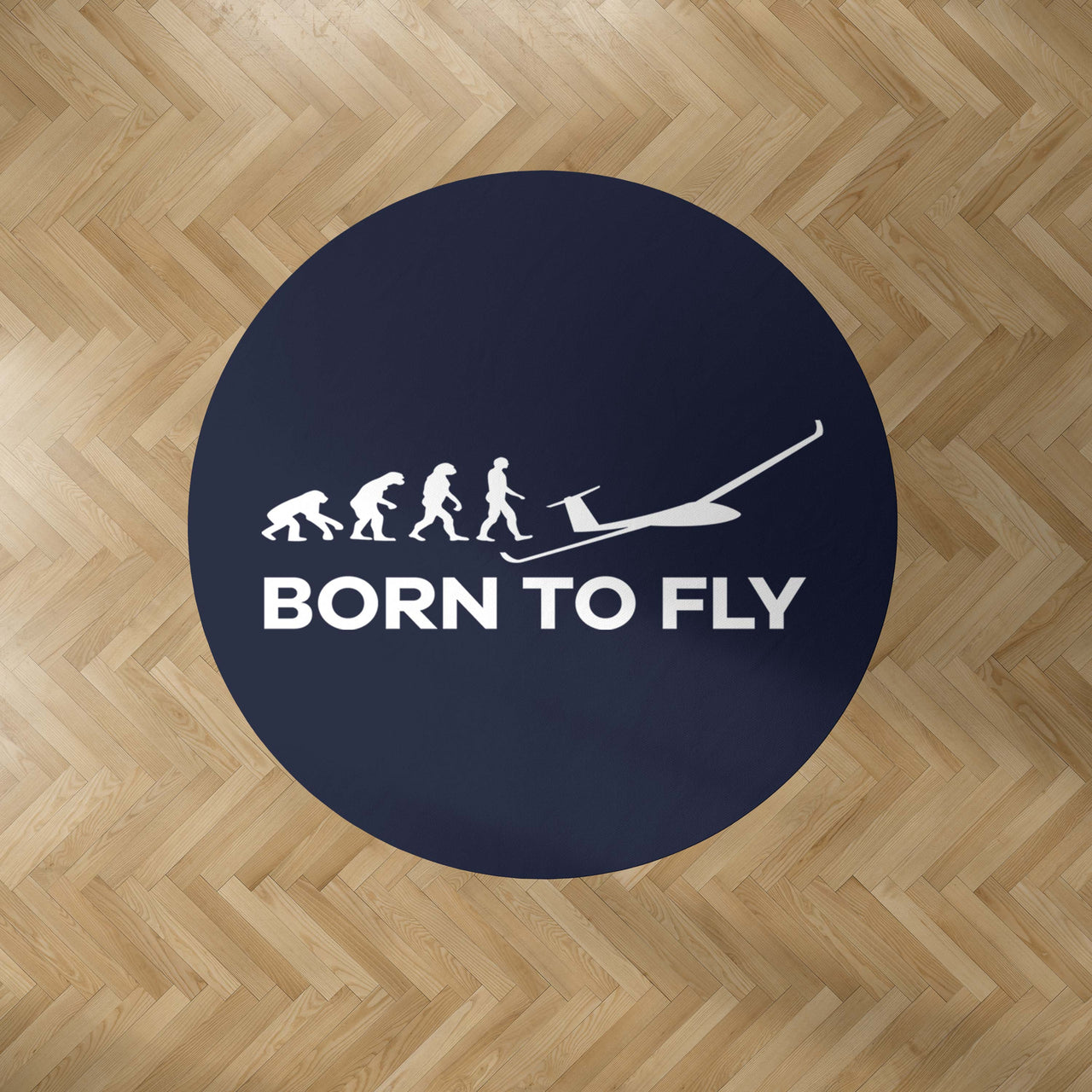 Born To Fly Glider Designed Carpet & Floor Mats (Round)