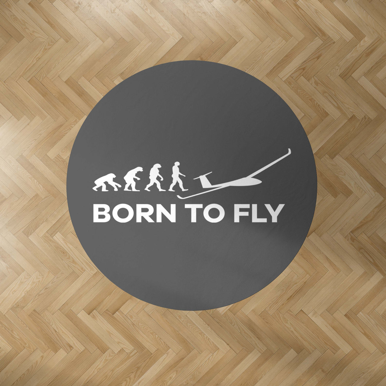 Born To Fly Glider Designed Carpet & Floor Mats (Round)