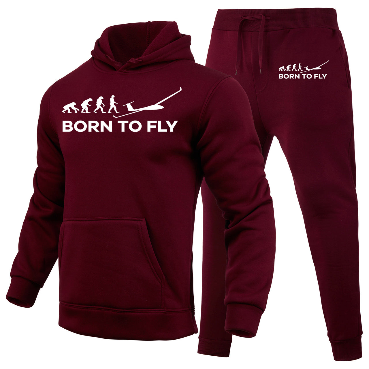 Born To Fly Glider Designed Hoodies & Sweatpants Set