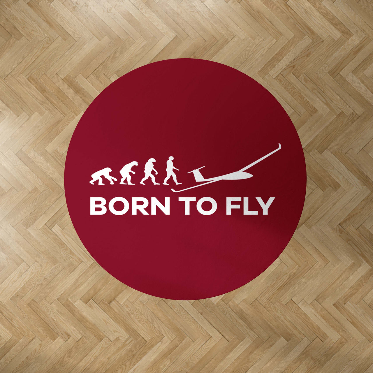 Born To Fly Glider Designed Carpet & Floor Mats (Round)
