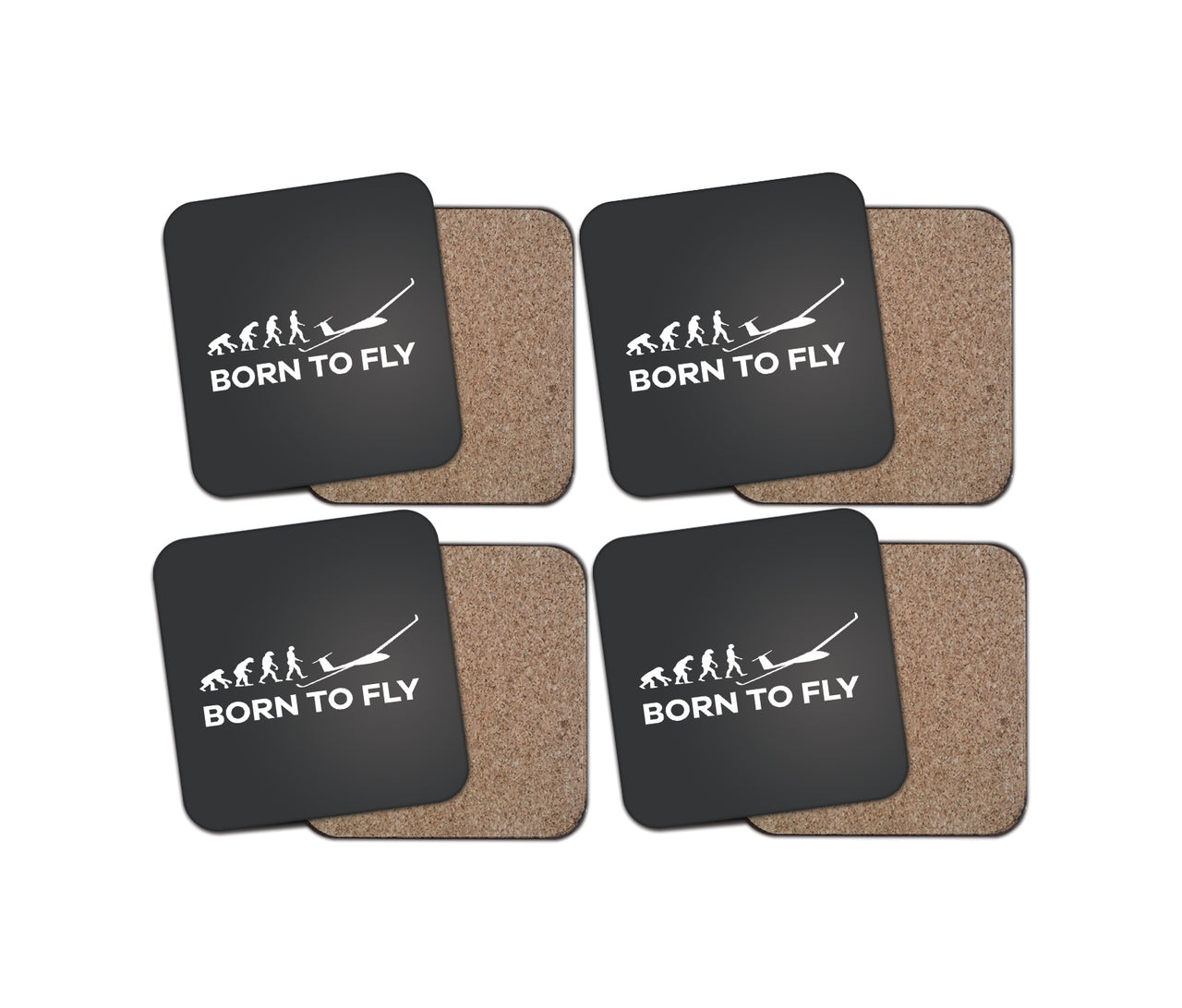 Born To Fly Glider Designed Coasters