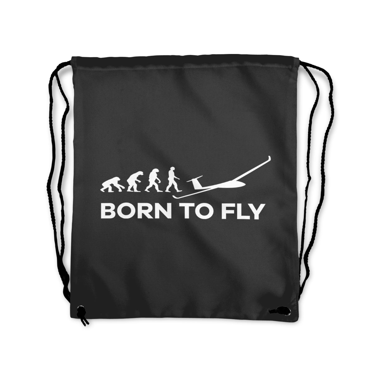 Born To Fly Glider Designed Drawstring Bags