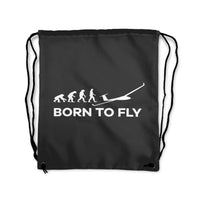 Thumbnail for Born To Fly Glider Designed Drawstring Bags
