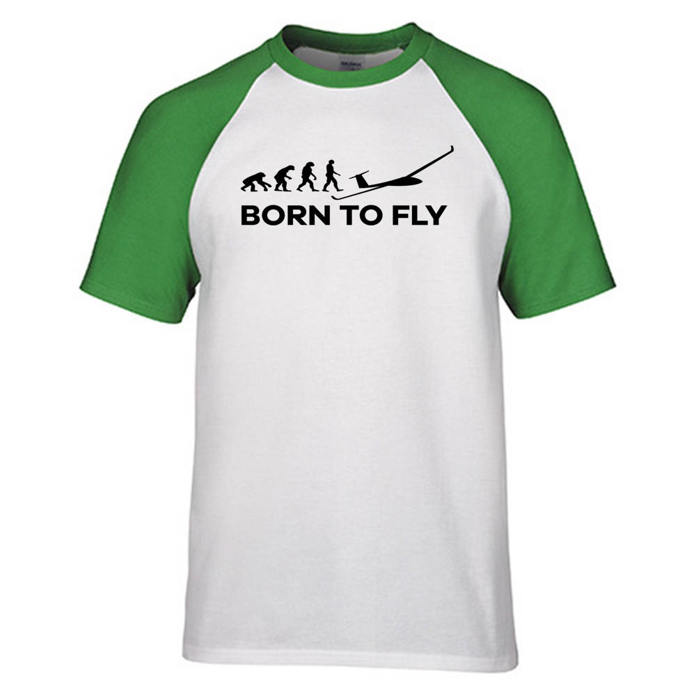 Born To Fly Glider Designed Raglan T-Shirts