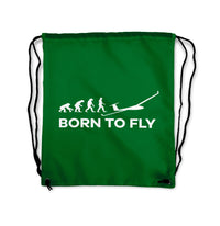 Thumbnail for Born To Fly Glider Designed Drawstring Bags