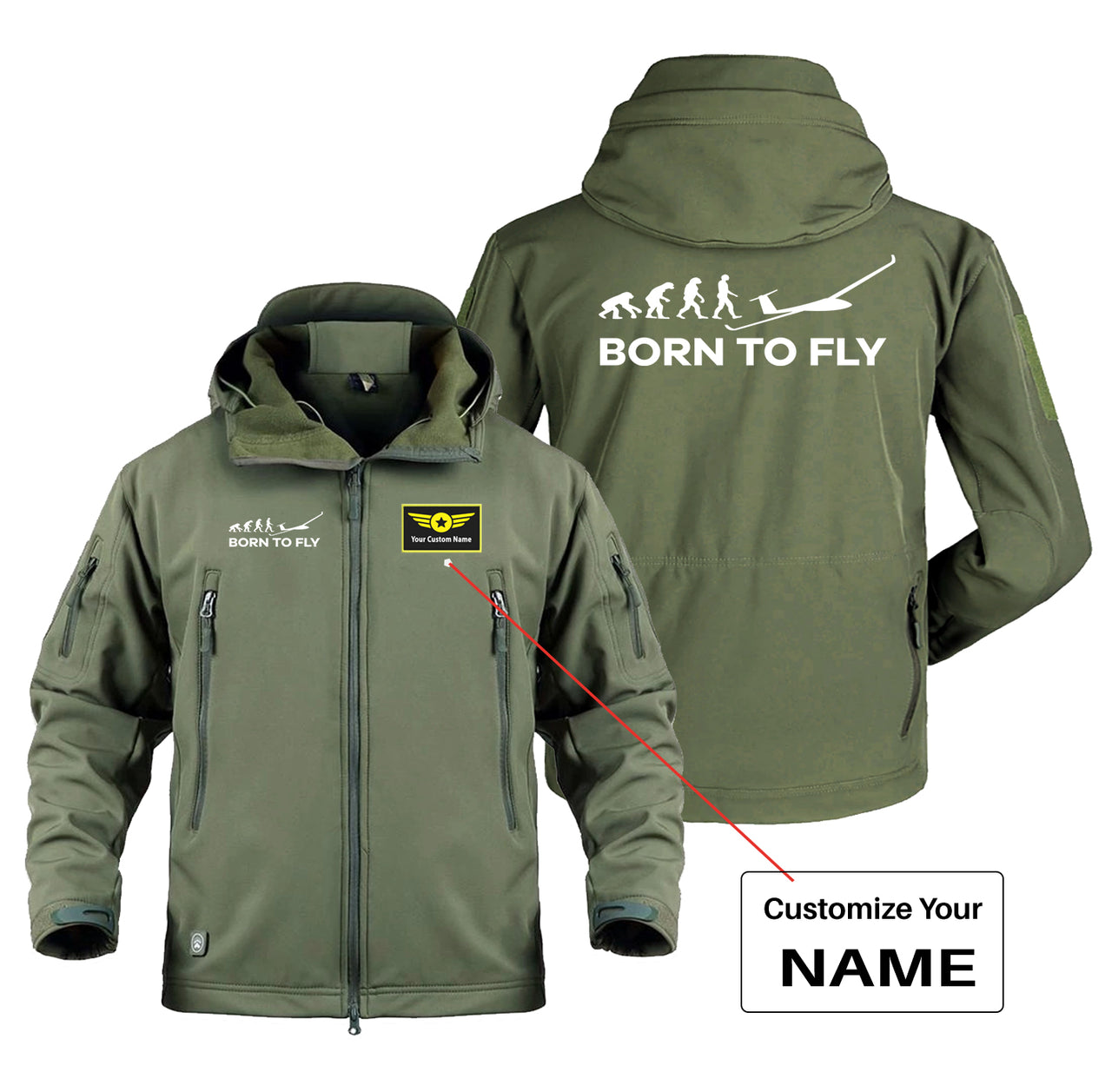 Born To Fly Glider Designed Military Jackets (Customizable)