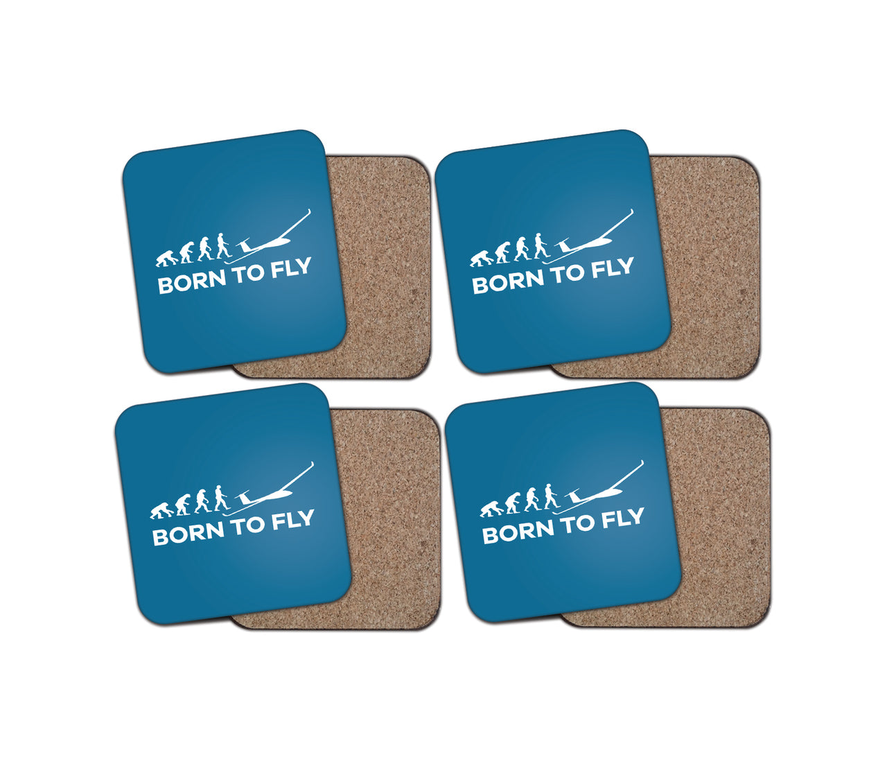 Born To Fly Glider Designed Coasters