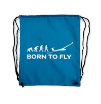 Thumbnail for Born To Fly Glider Designed Drawstring Bags