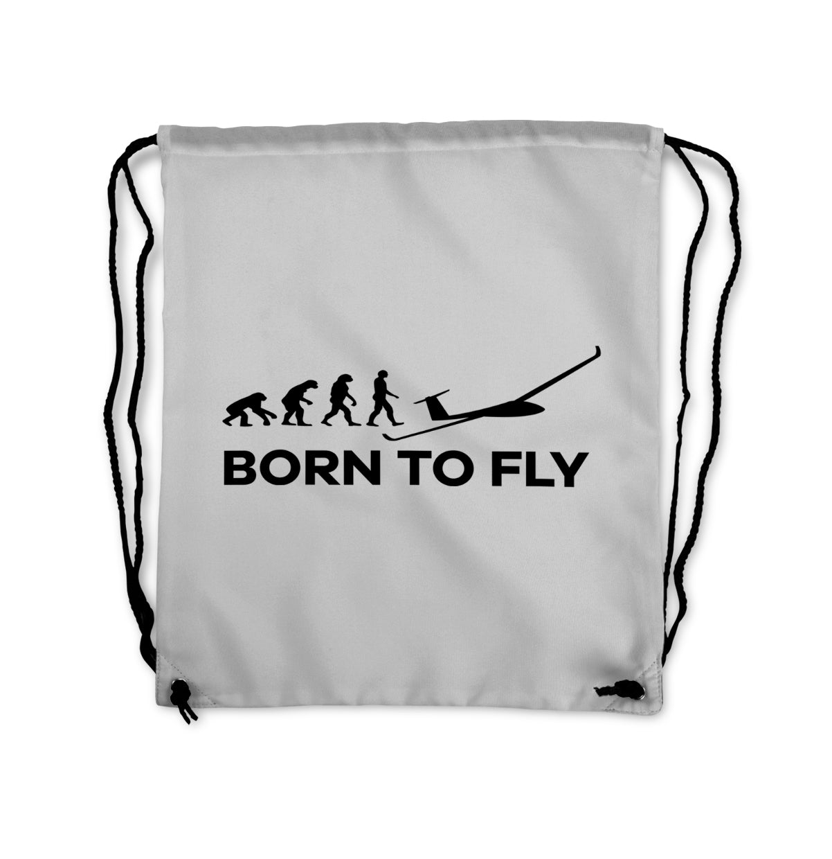 Born To Fly Glider Designed Drawstring Bags