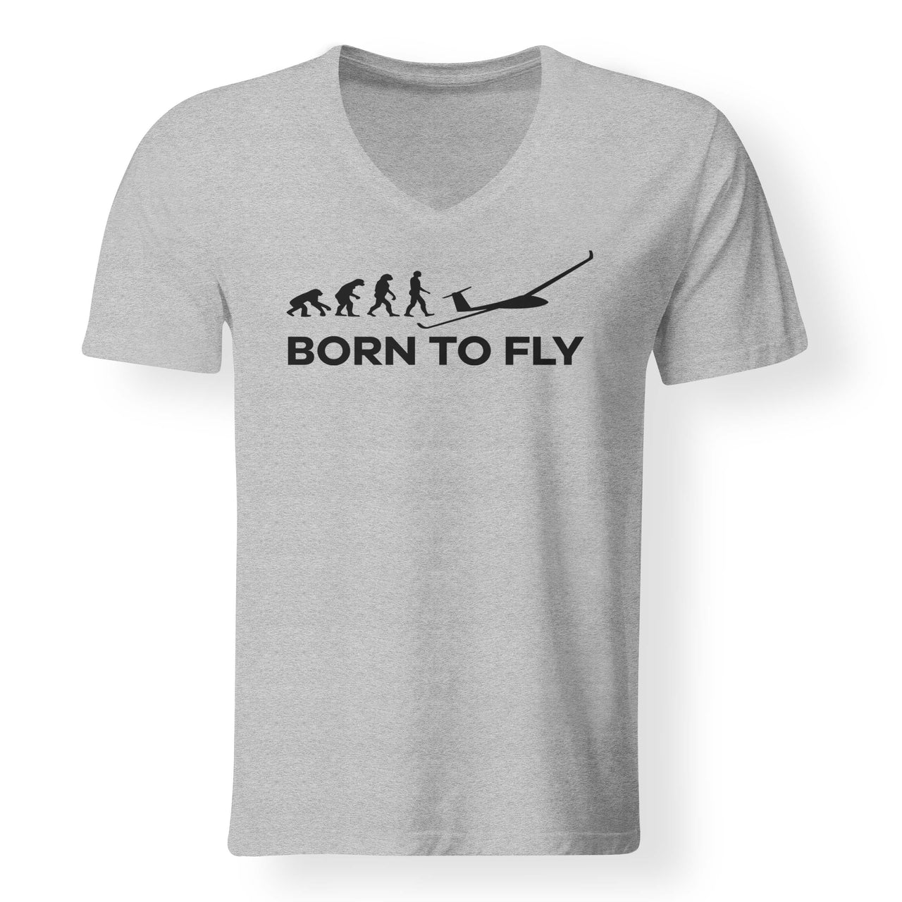 Born To Fly Glider Designed V-Neck T-Shirts
