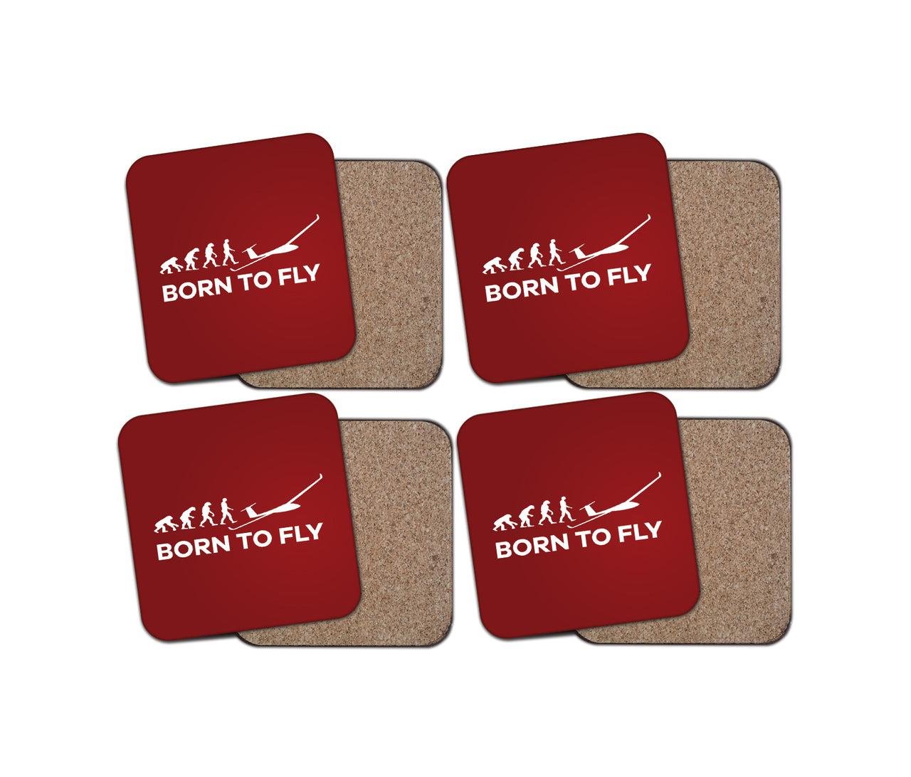 Born To Fly Glider Designed Coasters