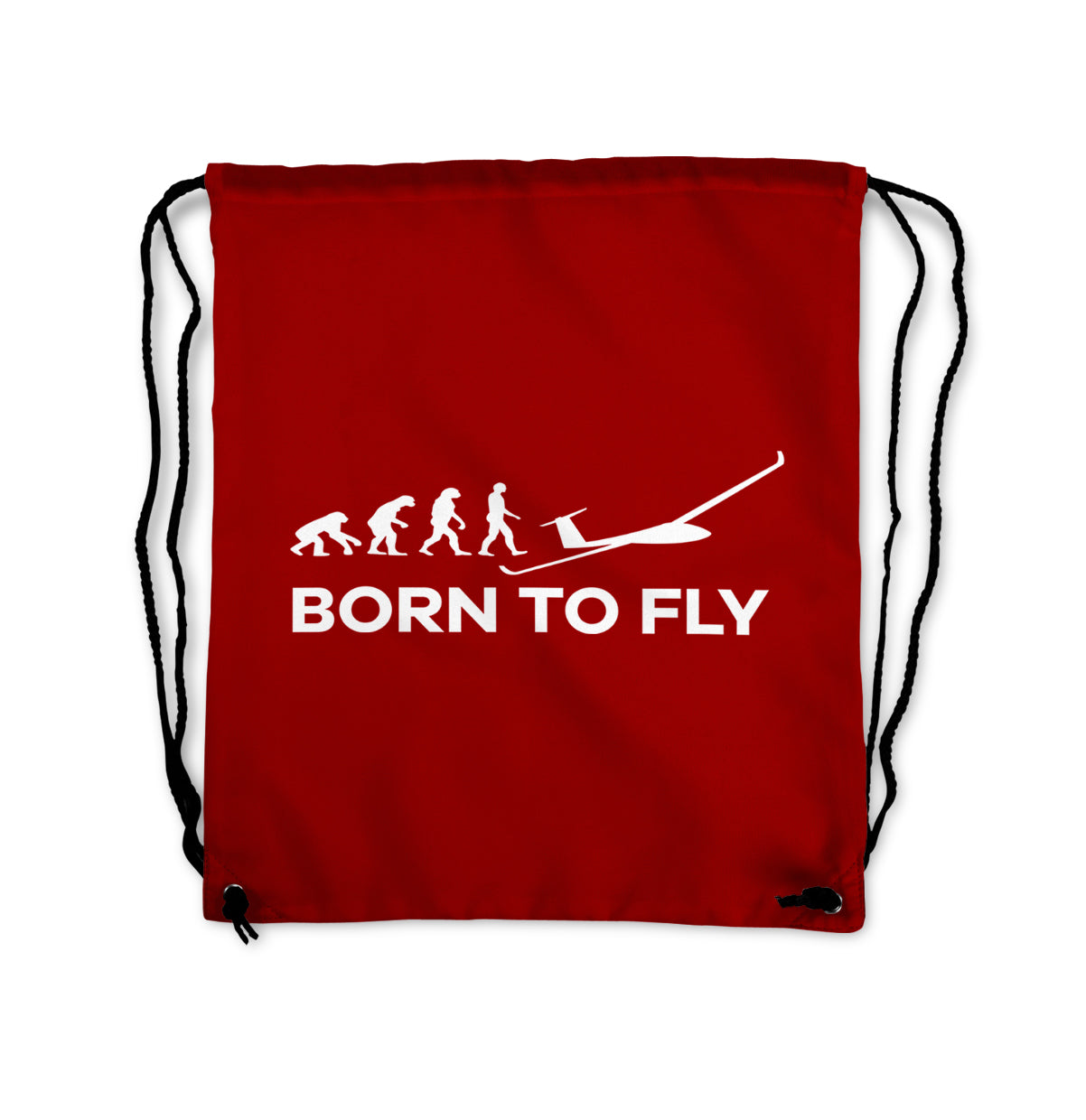 Born To Fly Glider Designed Drawstring Bags