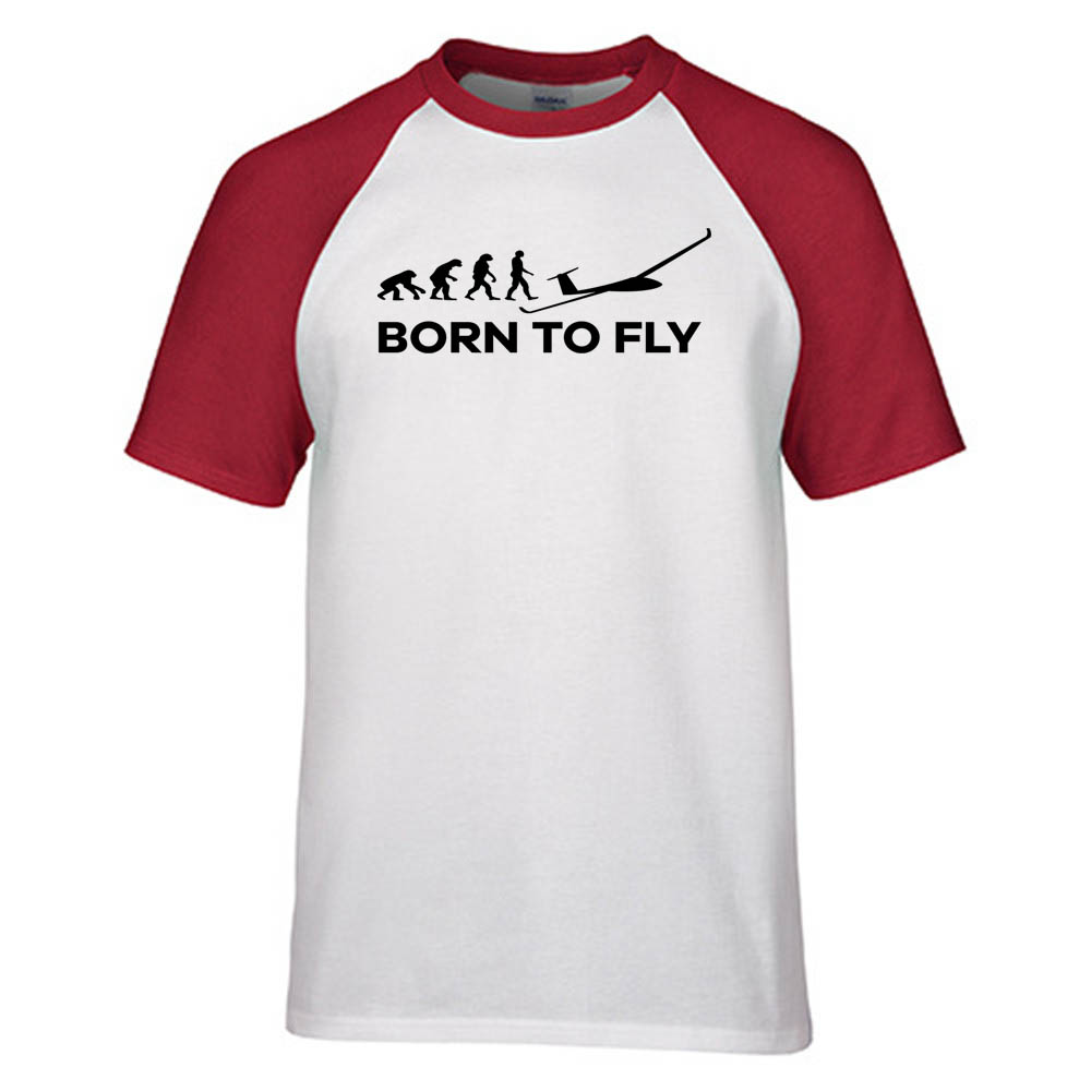 Born To Fly Glider Designed Raglan T-Shirts