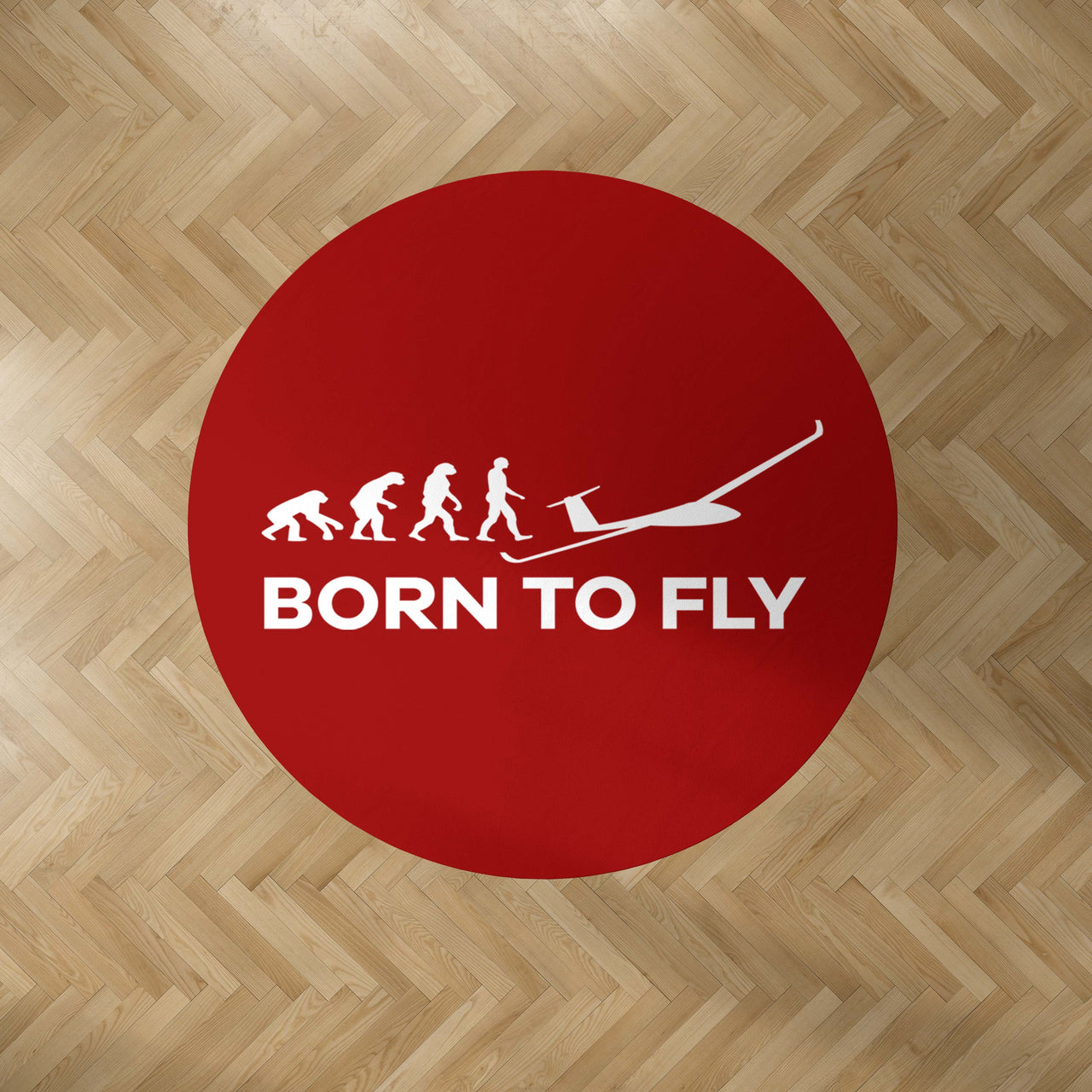 Born To Fly Glider Designed Carpet & Floor Mats (Round)
